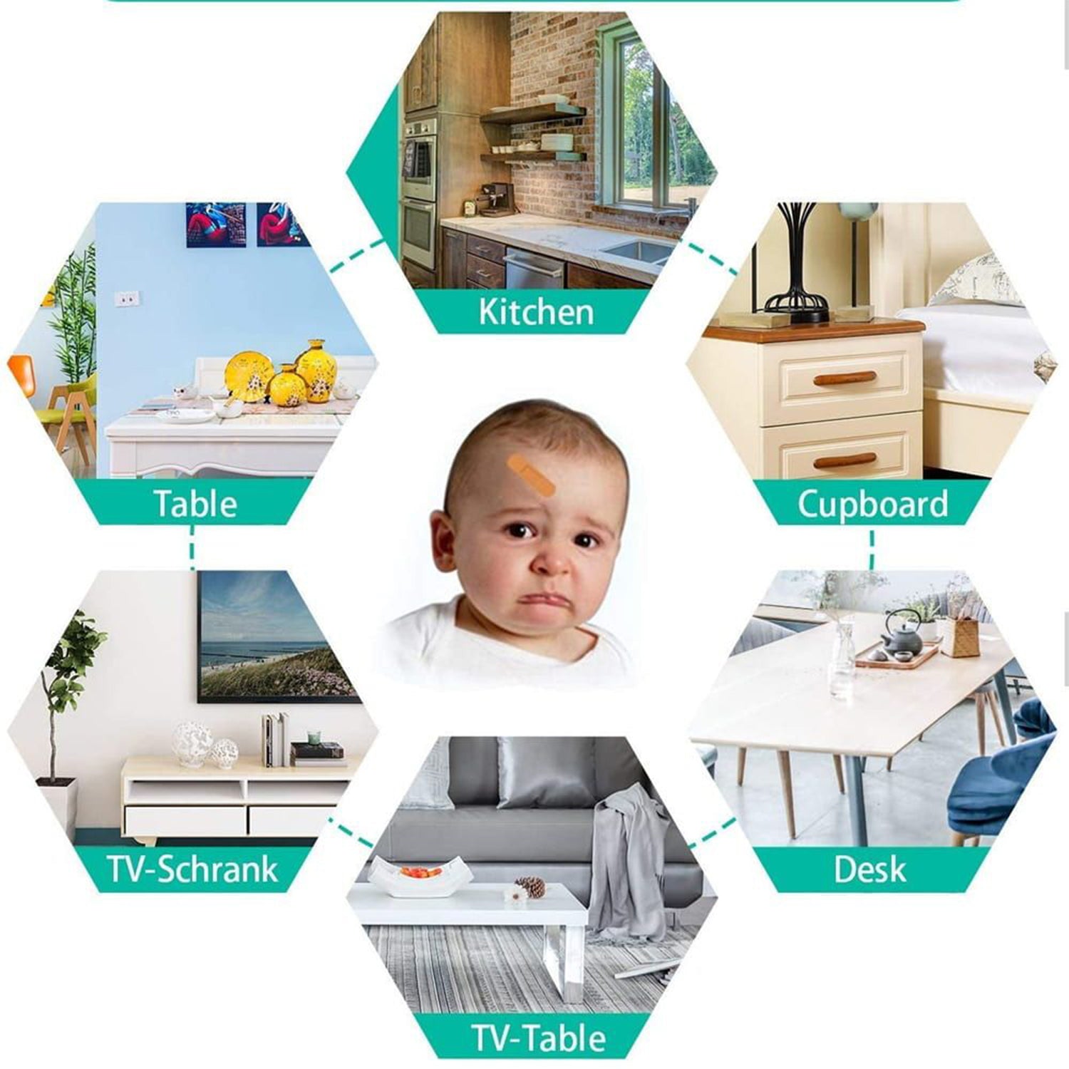 Pack of 4 edge protectors for table corners, baby safety Pack of 4 edge protectors for table corners, baby safety